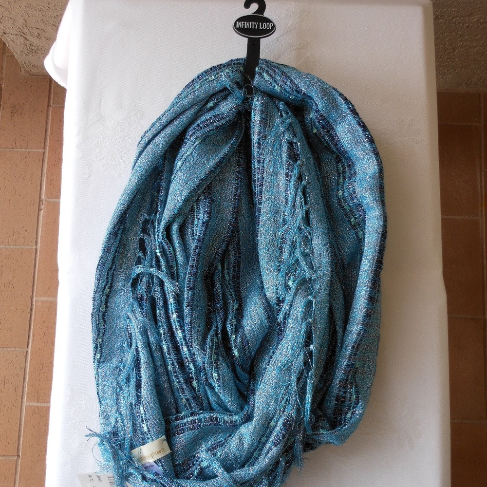 Shimmer Fringed Infinity Scarf - Picture 2 of 3